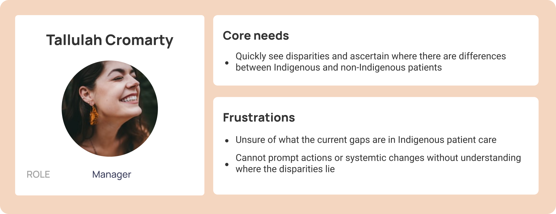 Persona of a Cultural Safety manager